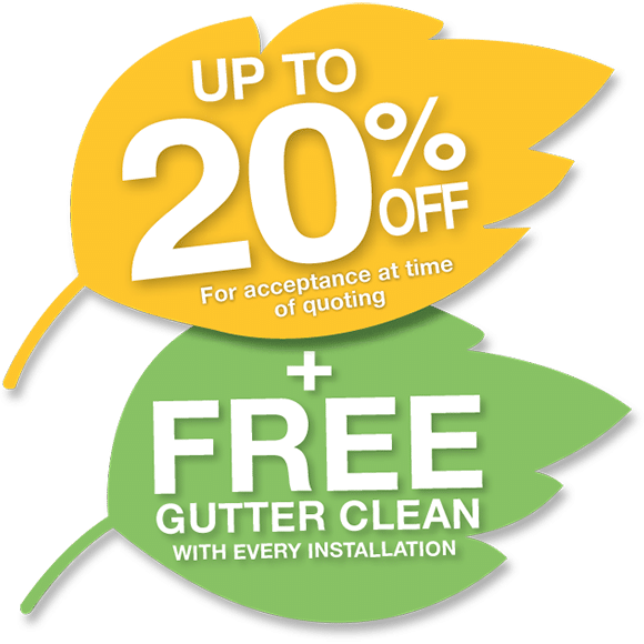 Gutter guard special. Get 20% off